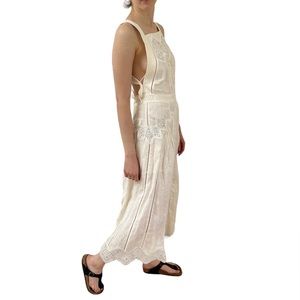 ZIMMERMANN White Empire Virtue Eyelet Linen Romper/Jumpsuit Size 2